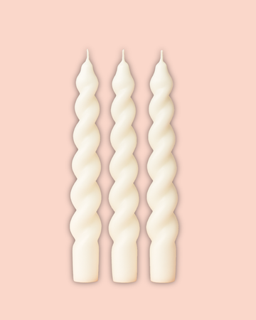 Conjunto de 3 Velas Espiral em Parafina - Brancas 20 cm